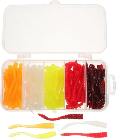 Kunstaas Worms - Vis Lokaas - Zoetwater Vissen - Realistische Beweging - 4.5 cm - Diverse Kleuren