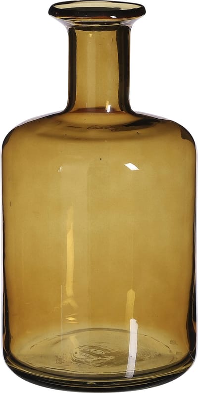 Mica Decorations Regal Fles Vaas - H30 x Ø16 cm - Glas - Geel