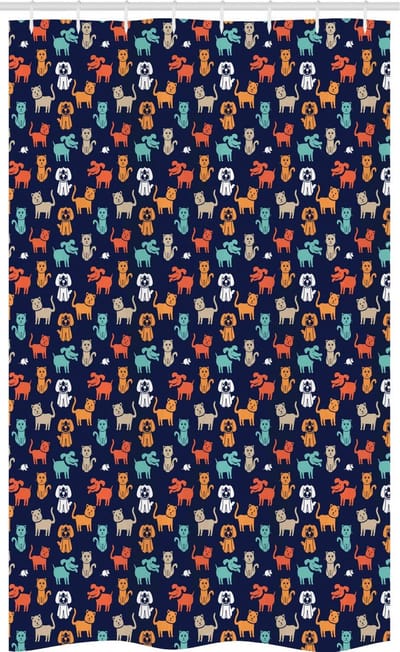ABAKUHAUS Douchegordijn dieren – 120x180 cm – stof, waterafstotend, Multi