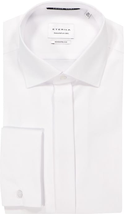 ETERNA modern fit overhemd - dubbele manchet - niet doorschijnend twill heren overhemd - wit - Strijkvrij - Boordmaat: 48 (EU maat: 3XL)