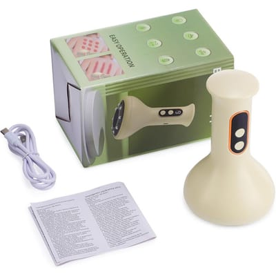Elektrische Cupping Machine Schrapapparaat Elektrische Meridiaanborstel Universeel Massageapparaat Voor Het Hele Lichaam Thuis Massage lichtgele kleur