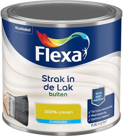 Flexa - Strak In De Lak Buitenlak Zijdeglans - 100% Limoen - Mengverf - 500 Ml