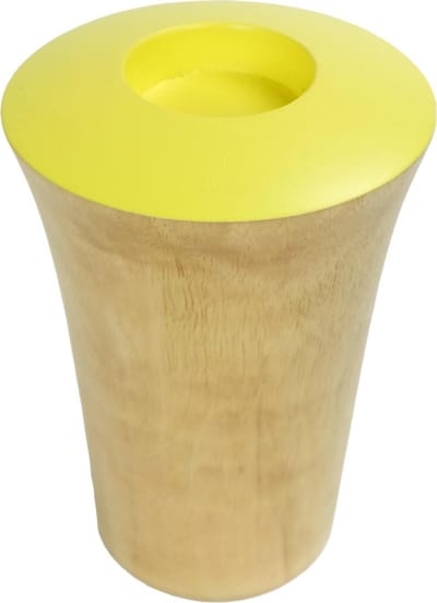 Fine Asianliving Japandi Kaarshouder Mangohout Handgemaakt Geel D11xH15cm