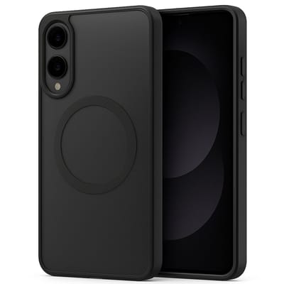 Hoesje geschikt voor Samsung Galaxy S25 Edge - Geschikt voor Magsafe - Shock Proof Case – Mat Zwart