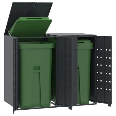 vidaXL - Containerberging - 2 - containers - 138x79x117 - cm - staal - antraciet