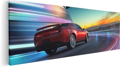 Artaza Canvas Schilderij Sportauto - 60x20 cm - Muurdecoratie Auto Mancave - Wanddecoratie Woonkamer - Kamer Accessoires