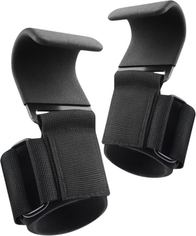 U Fit One Lifting Straps met Haak - Deadlift Straps - Padded Straps - Gewichtshefhaken - Zwart