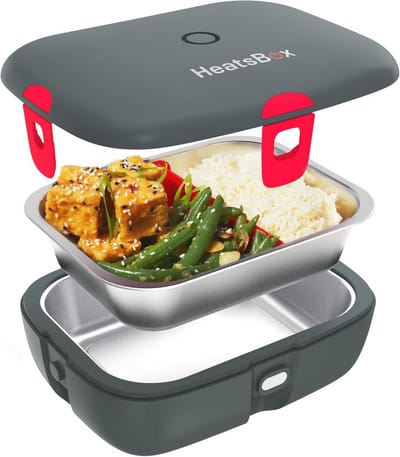 Elektrische Lunchbox - Warmhoudcontainer Voedselbox - Maaltijden Opwarmen - App Bediening - 925 ml - Grijs