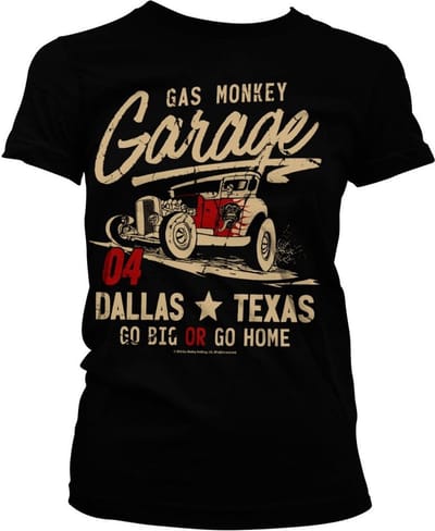 Gas Monkey Garage GMG Go Big Or Go Home Girly T-shirt Dames T-shirt Zwart