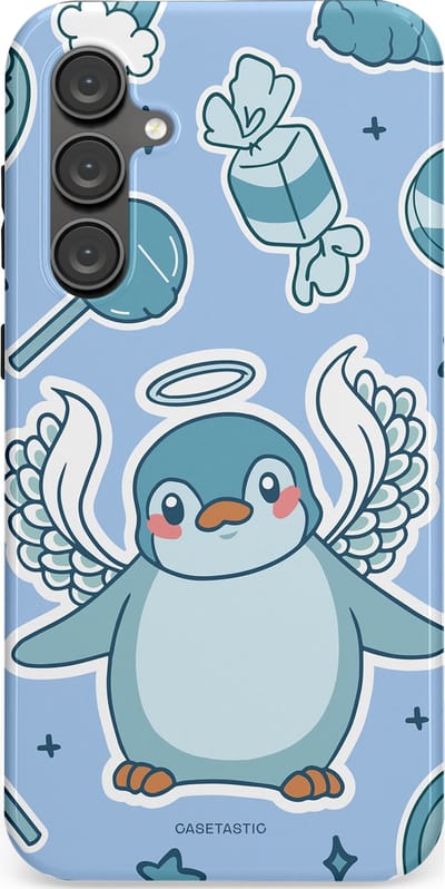 Casetastic Hoesje Geschikt voor Samsung S23 FE - Stijlvolle Beschermende Duo-layer Case - Pinguin vleugels