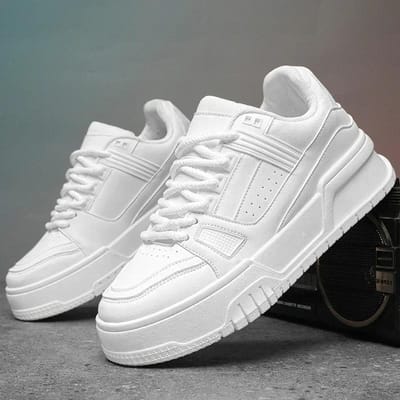 Lederen Heren Casual Schoenen Wit Platform Wandelen Hardlopen Sneakers Lichtgewicht Ademend Tennisschoenen Dikke Zool Sportschoenen 40 gray