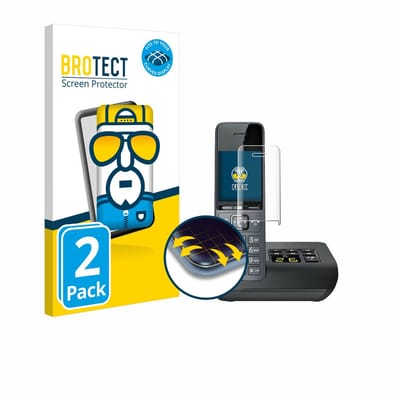 BROTECT - Screenprotector voor Gigaset COMFORT 520A - Folie Beschermfolie transparant volledig dekking - 2 Stuks