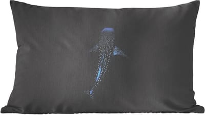 Sierkussens - Kussentjes Woonkamer - 60x40 cm - Oceaan - Walvishaai - Donkerblauw - Vlekken