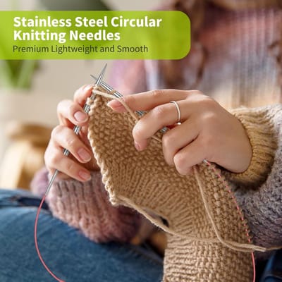 5,5 mm rondbreinaalden 80 cm lang, metalen rondbreinaalden met flexibele kabel, ronde breinaalden voor groot project, vaste kabelcirkel breinaalden voor deken, sjaal, hoeden