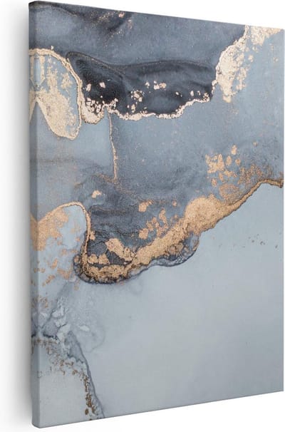Artaza Canvas Schilderij Marmer Goud - 40x50 cm - Abstracte Wanddecoratie - Muurdecoratie Woonkamer - Kamer Accessoires