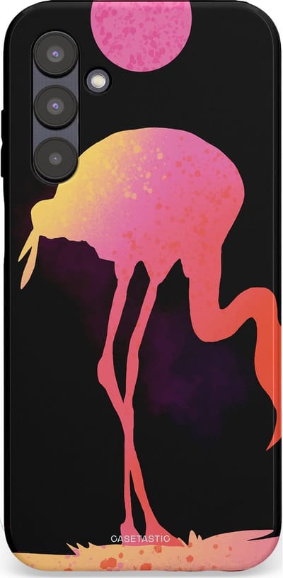 Casetastic Hoesje Geschikt voor Samsung A25 - Stijlvolle Beschermende Duo-layer Case - Silhouet Flamingo