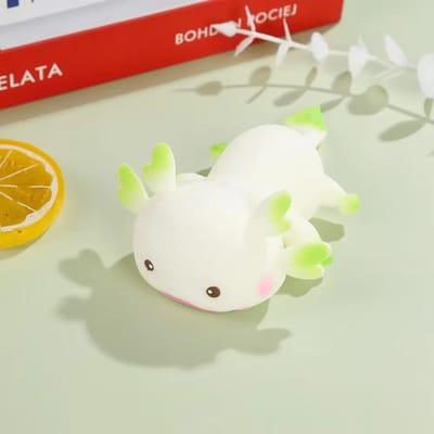 1/4 balles anti-stress axolotl, poisson mignon et relaxant, jouet anti-stress à remontée lente pour adultes et enfants white