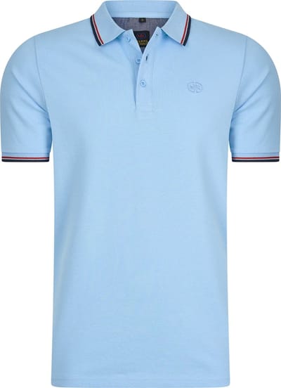Mario Russo Polo shirt Edward - Polo Shirt Heren - Poloshirts heren - Katoen - Lichtblauw