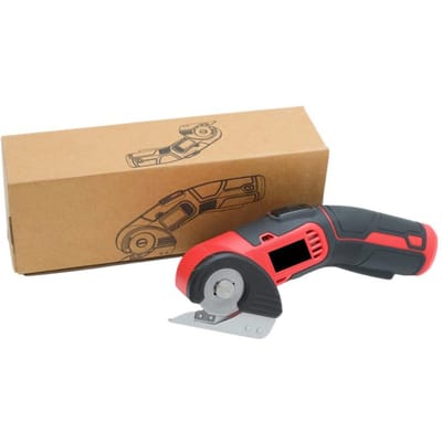 Draadloze Elektrische Schaar 4V 2000mAh Oplaadbare Snijder met Veiligheidsslot 240 RPM voor Karton Leer Papier Vilt rood