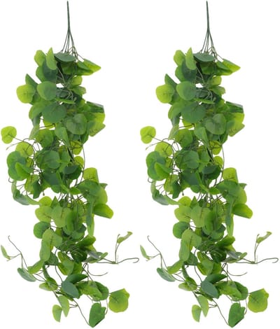 Dailygoods- Kunstwijnstokken 105 cm - Kunstmatige Klimplanten - 2 Stuks - Kunstmatige Vegetatie - Decoratie Binnen/Buiten - Hoogwaardige Kunststof