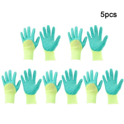 5 Paar Slijtvaste Ademende Handschoenen Antislip Werkhandschoenen voor Thuis Tuinieren Fabrieksgebruik blue