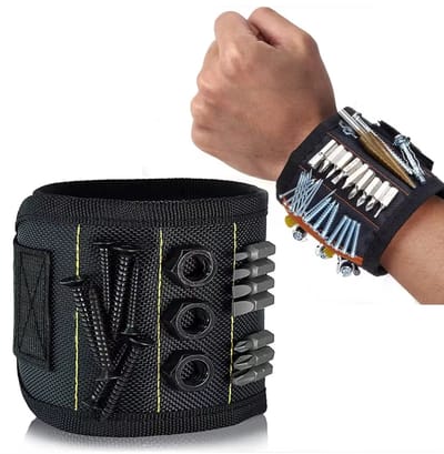 Actie4you® - Magnetische Polsband - ideaal voor elektriciens en klussers - Armband voor Schroeven - Klus Polsband - Armband met Magneten – Klus Armband – Zwart