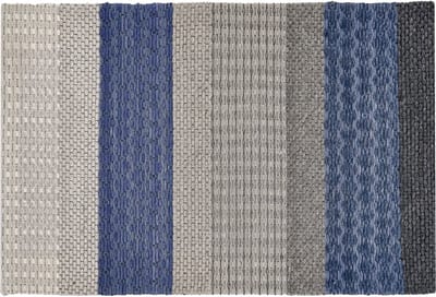 AKKAYA - Laagpolig vloerkleed - Blauw/Grijs - 160 x 220 cm - Wol