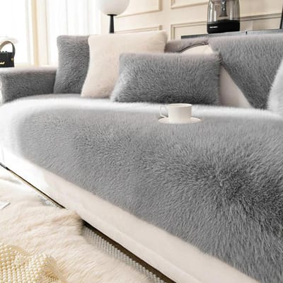Verdikt Pluche Bankkussen Winter Antislip Faux Fur Hoes Kunsthaar Materiaal Netwerk Rood Populaire Stijl Woondecoratie Kussen 70x70cm 1pcs