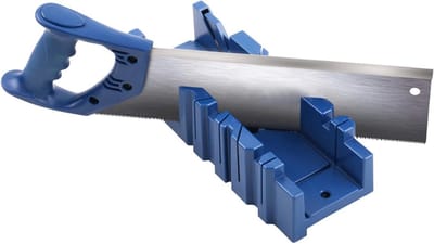 Verstekzaagbox Precisie - Zaaggeleider Hoeksnijden - Houtbewerking Projecten - 45 22.5 90 Graden - 90mm Klembreedte - Blauw