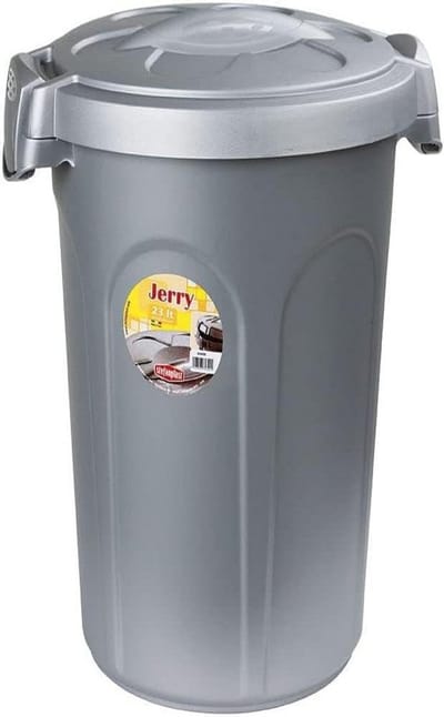 Keukenafvalemmer 23 liter, zilver/grijs - Hoogwaardige kunststof met deksel