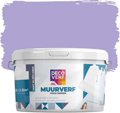 Decoverf muurverf mat lila, 2.5L