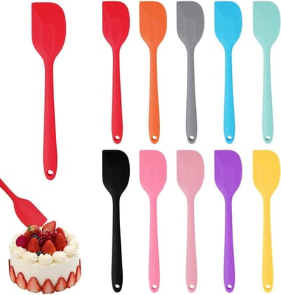 Set van 10 Multicolour Siliconen Deegschrapers van 21 cm - Keukenaccessoires voor Bakken, Koken en Taarten maken