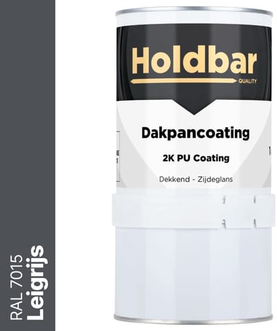 Holdbar Dakpancoating Leigrijs (RAL 7015) 1 Kg - Waterdicht - Vuil afstotend - UV-bestendig - Alle Kleuren - Dakpannen verven - Hecht op Steen, Beton, Dakpannen of Bestaande coating - 2 Componenten