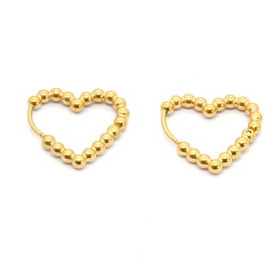 WeLoveSilver - oorstekers - goudkleurig open hart - chirurgisch staal