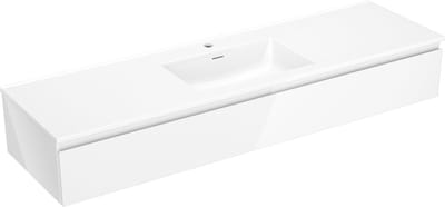 Mexen Orio badmeubelkast 160 cm met wastafel Otis, 1 lade, wit glanzend - 91A10-16023-1-BF00-W18M00