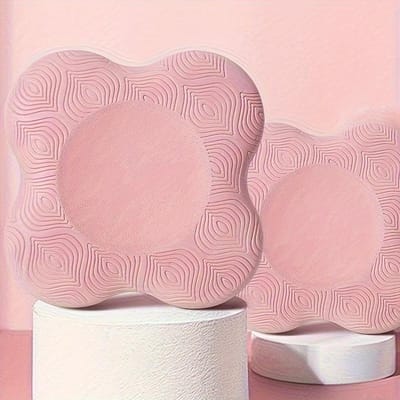 Yoga Kniebeschermers met Streepjespatroon - TPE Stof, Verdikte Demping, Zachte Ondersteuning voor Plank Houding, Antislip Gewrichtsbescherming, Gemengde Kleur 1pc roze