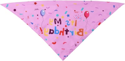 Verjaardags hondensjaal in roze, driehoekige hoofddoek voor honden, feestelijke hondenaccessoires voor elke maat