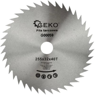GEKO Cirkelzaagblad - 255 mm - 40 Tanden - Geschikt voor Hout en Kunststof