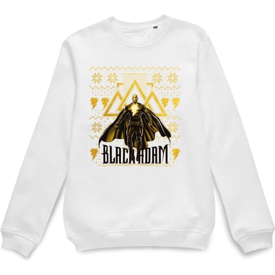 Black Adam Gold Christmas Christmas Jumper - White - S