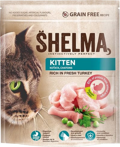 Shelma Premium Kattenvoer - Kittenvoer rijk aan Verse Kalkoen 750g