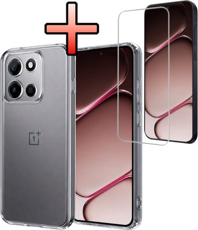 Hoesje - Met Screenprotector - Geschikt voor OnePlus Nord 6 - Sterk & Shockproof - Back Cover - Siliconen Case - Telefoon Hoes - Transparant