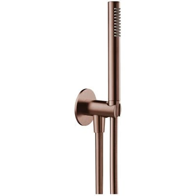 Herzbach DESIGN iX PVD bath set with cone holder and integrated shower connection bend seven round 21.914400.1.39