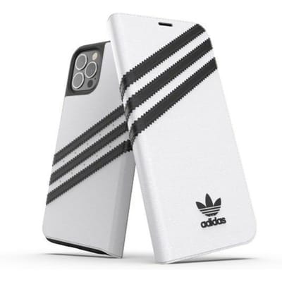 Adidas OR Booklet Case PU for iPhone 12 / 12 Pro 6.1" - White and Black