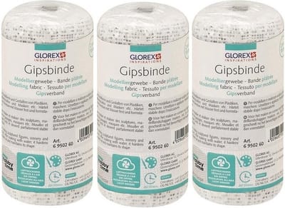 Keratex gipsverband - 3x - 2 meter x 10 cm - rollen - wit - huidvriendelijk