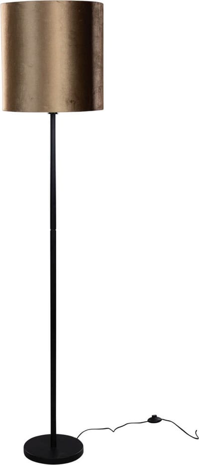 QAZQA simplo shade - Klassieke Vloerlamp - 1 lichts - H 189 cm - Zwart Goud - Woonkamer | Slaapkamer | Keuken