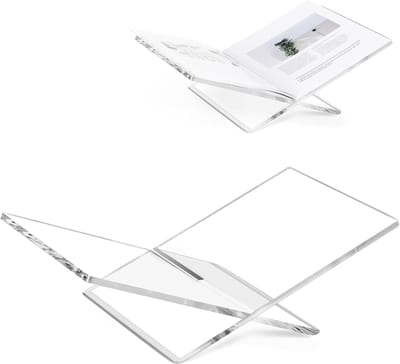 KZQ Acryl Boekenplank - Boekenplank - Salontafelboekenplank - Receptenbord - Keukenrecepten - Woondecoratie - Decoratie voor de eettafel - 28 x 15.1 x 15.5 cm-8mm dik.