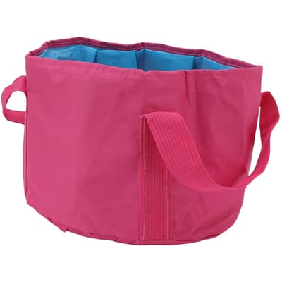 Seau de Camping Pliable Multifonctionnel Portable Double Couche Pliable Conteneur d'Eau pour Pêche Trempage des Pieds pink