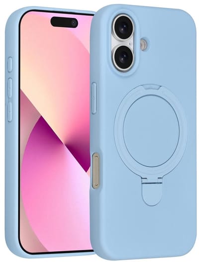 TUNIQ Back cover - iPhone 17 - Baby Blauw - MagSafe met uitklapbare standaard