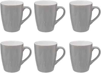Colorama Grijs Ronde Mok met Oor - Set van 6 - 38 cl - Faience Materiaal