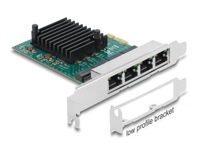 Delock PCI Express x1 Card 4 x RJ45 Gigabit LAN RTL8111